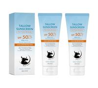 Beef Tallow Sunscreen SPF 50, Tallow Sun Cream for Face & Body, Mineral Non-Nano Zinc Oxide Sunblock, Non-Greasy & Instant Protection for Face, Reef-Safe for Beach, Running & Sports (2PC)