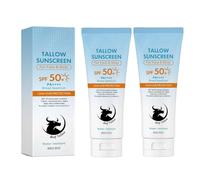 Beef Tallow Sunscreen SPF 50, Travel Size Organic Natural Beef Tallow Sunblock, Lightweight Formula, Non-Greasy & Instant Protection, for Face, Body and Skin - Women and Men (2PC)