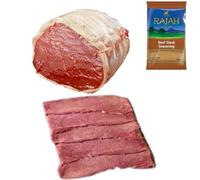 Beef Topside & Salted Beef Slices 1kg with Rajah Seasoning | Halal Premium Combo for Curries, BBQ & Roasting | Fresh, Tender & Flavorful Meat Pack