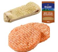Beef Tripe & Beef Burger 1kg with Rajah Seasoning | Halal Premium Combo for Curries, BBQ & Traditional Dishes | Fresh, Flavorful & High-Protein Pack