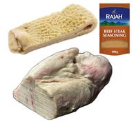 Beef Tripe & Beef Cod Fat 1kg with Rajah Seasoning | Halal Premium Combo for Curries, Stews & Traditional Dishes | Rich, Flavorful & Fresh Meat Pack