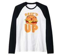 Beef'd Up Burger Kawaii Cute Funny Raglan Baseball Tee