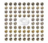 BEEFLYING 100 Pcs 8mm Fossil Coral Round Beads Natural Chrysanthemum Stone Beads Loose Gemstone Beads for Jewelry Bracelet Making