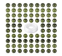 BEEFLYING 100 Pcs 8mm Natural Serpentine Round Beads Loose Gemstone Beads Smooth Stone Beads for DIY Jewelry Bracelet Earrings Making