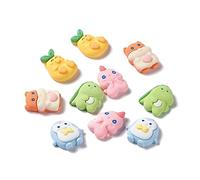 BEEFLYING 100 Pieces Animal Theme Resin Cabochons Cartoon Flatback Embellishment Painted Beads Fox Dinosaur Unicorn Assorted Epoxy Slime Charms for DIY Decor Scrapbooking Crafts Supplies
