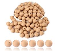 BEEFLYING 100 Pieces Silicone Beads 15mm Round Rubber Focal Bead Loose Spacer Beads for Keychain Making, Pen Bracelet Necklace Jewelry DIY Craft (Navajo White)
