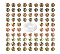 BEEFLYING 100Pcs 8mm Natural Unakite Round Beads Loose Spacer Gemstone Beads Smooth Beads for Bracelet Necklace Jewelry Making Accessories Supplier