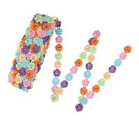 BEEFLYING 15 Yards 2.5cm Colorful Daisy Flower Lace Trim Edge Embroidered Handmade Patchwork Ribbon for Sewing Decoration Craft Diy