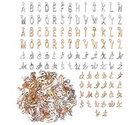BEEFLYING 156 Pieces Letter Pendant Charms 26 Alphabet Letters Charms Initial A~Z Letter Pendants for Necklaces Bracelets Jewelry Making Crafts Supplies (Silver and Gold)