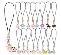 BEEFLYING 16 Pcs Kawaii Cell Phone Charms for Mobile Phone Strap Hanging Pendant Aesthetic Phone Decor for Jewelry Making Phone Charm Keychain Accessories(Cow&Sheep)