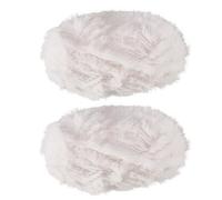 BEEFLYING 2 Roll Skeins Super Soft Fur Chunky Fluffy Faux Fur Eyelash Yarn for Crochet Knit Blanket Rug Clothes Knitting-2×30m(2×32.8yds,51g×2)-Ghost White