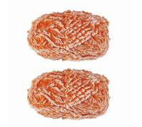 BEEFLYING 2 Roll Super Soft Fur Chunky Fluffy Faux Fur Yarn for Crochet Knit Blanket Rug Clothes - 2×30m(2×32.8yds,51g×2)-Dark Orange