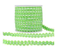 BEEFLYING 27 Yards 8mm RIC Rac Trim Metallic Lace Trim Braided Ribbons Light Green Wave Bending Fringe Trim for Sewing DIY Clothing Flower Making Home Party Wedding Decoration