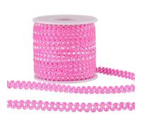BEEFLYING 27 Yards 8mm RIC Rac Trim Metallic Lace Trim Braided Ribbons Pink Wave Bending Fringe Trim for Sewing DIY Clothing Flower Making Home Party Wedding Decoration