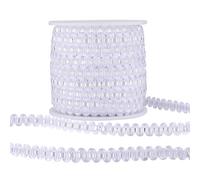 BEEFLYING 27 Yards 8mm RIC Rac Trim Metallic Lace Trim Braided Ribbons White Wave Bending Fringe Trim for Sewing DIY Clothing Flower Making Home Party Wedding Decoration