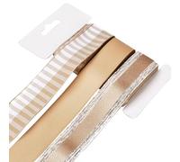 BEEFLYING 3 Styles Ginger Wire Edged Ribbons for Gift Wrapping, 25~28mm×2.7m Satin Ribbons for Wedding Party Decoration Hair Bows Flower Designs Sewing and Craft