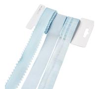 BEEFLYING 3 Styles Light Blue Wire Edged Ribbons for Gift Wrapping Decoration 25~28mm×2.7m Satin Ribbons Fabric Ribbons for Wedding Party Decoration Hair Bows Flower Designs Sewing and Craft