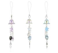 BEEFLYING 3Pcs Cute Jelly Fish Phone Charm Straps Aesthetic Y2K Cell Phone Charms for Keychain Bags Cameras Earphones Pendant Decoration
