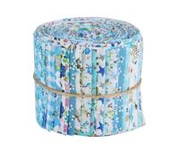 BEEFLYING 40Pcs Jelly Roll Fabric Strip for Quilting and Sewing, Blue Floral Jelly Rolls Plain Weave Cotton Fabric for Blanket Hairband Doll Clothing and Patchwork Craft，6.5×50cm(2.56×19.69in)