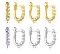 BEEFLYING 4pairs Brass Earring Wire Platinum Golden Leverback Earrings Hooks for Women Girls DIY Jewelry Making