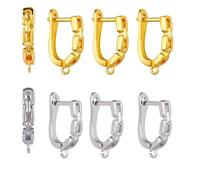BEEFLYING 4pairs Brass Earring Wire Platinum Golden Leverback Earrings Hooks for Women Girls DIY Jewelry Making