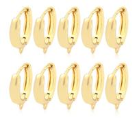 BEEFLYING 5 Pairs Brass Huggie Earring Hoops with loops 18 Gauge Real 18K Gold Plated Earrin Hooks for DIY Earring Jewelry Making
