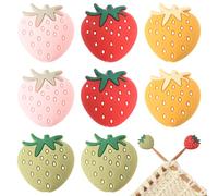 BEEFLYING 8Pc Knitting Needle Stoppers Accessories 3D Cute Strawberry