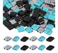 BEEFLYING 90Pcs 5mm Tila Beads, 2 Hole Flat Square Beads Japanese Loose Spacer Beads for Jewelry Making DIY Craft Multi-Strand Bracelet Necklace Earrings