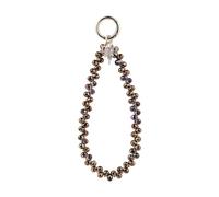 BEEFLYING Beaded Phone Wrist Strap, Cellphone Charm Lanyard Chain, Sparkling Phone Wristlet Bracelet for Women Bag Keychain,Dark Brown