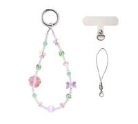 BEEFLYING Beaded Phone Wrist Strap, Crystal CellPhone Charm Lanyard Chain, Bowknot Butterfly Beads Phone Wristlet Bracelet for Women Bag Keychain