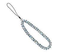BEEFLYING Crystal Beaded Cell Phone Wrist Strap, Bling Gray Glass Beads Phone Lanyard Wristlet Camera Chain Bracelet for Keychain Bag