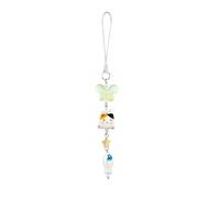 BEEFLYING Cute Phone Charm Strap White Porcelain Ceramic Cat Fish Beaded Y2K Butterfly Heart Cellphone Pendant for Keychain Bag Charm Accessories