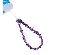 BEEFLYING Natural Purple Gemstone Phone Lanyard Wrist Straps Amethyst Chips Cellphone Charm Wristlet Handmade Anti-Lost Phone Bracelet for Keychain Bag Hanging Accessories