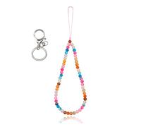 BEEFLYING Natural Stone Hand Strap for Mobile Phones Phone Pendant with Weathered Agate Gemstone Beads Handmade Anti-Lost Lanyard Cord