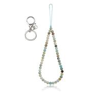 BEEFLYING Natural Stone Phone Lanyard Wrist Straps Amazonite Gemstone Beaded Phone Charms Handmade Anti-Lost Lanyard String for Keychain Phone Hanging Accessories