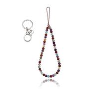 BEEFLYING Natural Stone Phone Lanyard Wrist Straps Gemstone Beaded Phone Charms Handmade Anti-Lost Lanyard String for Keychain Hanging Accessories