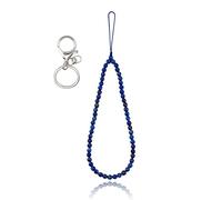 BEEFLYING Natural Stone Phone Lanyard Wrist Straps Lapis Lazuli Gemstone Beaded Phone Charms Handmade Anti-Lost Lanyard String for Keychain Hanging Accessories