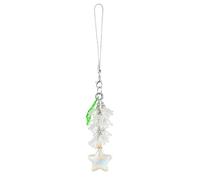 BEEFLYING Phone Charm Strap Aesthetic Y2K Cute Phone Charm Flower Beads Phone Charm Lily of the Valley Phone Straps with Star Charms Accessories for Phone Bag Keychain Camera Pendants (White)
