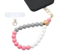 BEEFLYING Silicone Beaded Phone Wrist Strap, Cellphone Lanyard with Tether Tab, Elastic Hands-Free Wristlet Bracelet for Woman, Mixed Colors 3