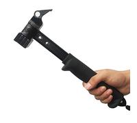 Beefoor Camping Hammer Heavy Duty with Tent Stake Remover, 12.6" Steel Tent Hammer - Rubber Covered Handle Tent Mallet with Holding Strap (Black)