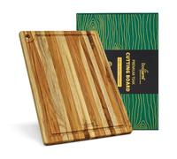 BEEFURNI Teak Wood Board with Juice Groove & Hanging Hole (14x10x0.6")