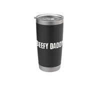 Beefy Daddy Queer Muscle Bear Humor Graphic Design Stainless Steel Insulated Tumbler