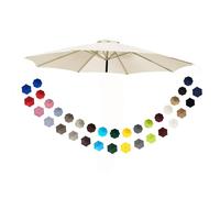 BEEGMA 2.0/2.30/2.50/2.70/3.0m Replacement Parasol Canopy 6 Ribs/8 Ribs Patio Umbrella Replacement Top Parts Garden Parasol Canopy Cover Anti-Ultraviolet (Color : White, Size : 2.50m/8.2FT-6Ribs)