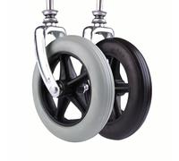 BEEGMA 6" 7" 8" Front Wheel With Front Fork Wheelchair Front Castor Wheels Replacement Accessories 2 PCS Wheelchair Wheels and Drive Front Fork Assembly(Black,7inch/17cm)