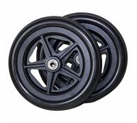 BEEGMA 6/7/8 Inch Wheel Replacement Wheelchair Front Wheels Rollator Caster Wheel 2 Pieces Solid Tyre Anti-Slip Anti-Puncture Front Wheels(15cm/6inch)
