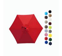 BEEGMA 6 Ribs/8 Ribs Replacement Parasol Canopy Cover 2.0/2.30/2.50/2.70/3.0m Umbrella Canopy Replacement Market Patio Umbrella Top Canopy UV30+ (Color : Red, Size : 2.50m/8.2FT-6Ribs)