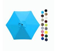 BEEGMA 6 Ribs/8 Ribs Replacement Parasol Canopy Cover 2.0/2.30/2.50/2.70/3.0m Umbrella Canopy Replacement Market Patio Umbrella Top Canopy UV30+ (Color : Light blue, Size : 2.50m/8.2FT-6Ribs)