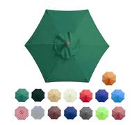 BEEGMA Patio Umbrella Replacement Canopy 200/230/270/300cm Table Market Yard Umbrella Replacement Top Cover for 8 Ribs/6 Ribs Umbrella Fabric (Color : Green, Size : 270cm/9FT/6Ribs)