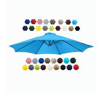 BEEGMA Patio Umbrella Replacement Canopy 6 Ribs 8 Ribs Parasol Canopy Cover for 2.0m 2.30m 2.50m 2.70m 3.0m Multicolor Canopy Replacement Top (Color : Light blue, Size : 2.0m/6.5FT-6Ribs)