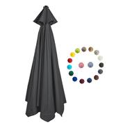 BEEGMA Replacement Parasol Canopy 2.0/2.3/2.7/3.0m Patio Umbrella Replacement Canopy 6 Arms/8 Arms Canopy Replacement Cover for Garden Market Beach Umbrella (Color : Gray, Size : 2.0m/6.5FT-6Ribs)